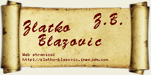 Zlatko Blažović vizit kartica